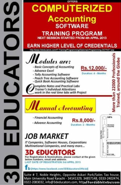 1st picture of The Comprehensive Professional Training Program of COMPUTRIZED ACCOUNTING Offer in Cebu, Philippines