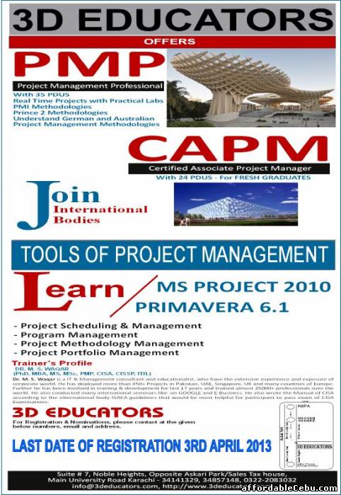 1st picture of The Comprehensive Professional Training Program of PROJECT MANAGEMENT Offer in Cebu, Philippines