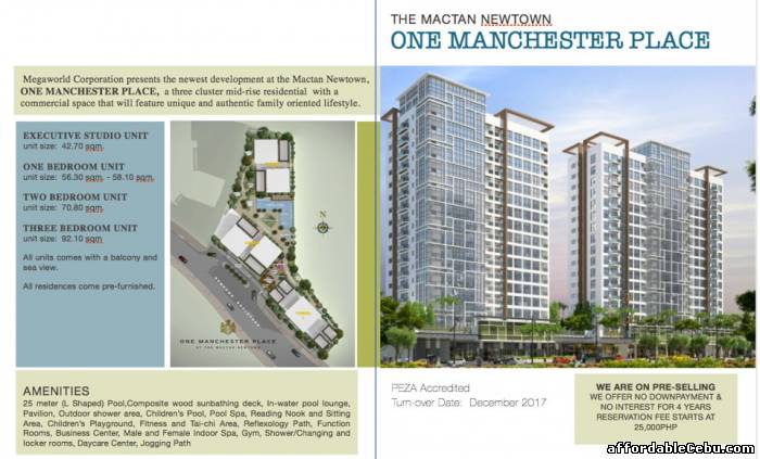 1st picture of 2BR Cebu Condo @ the MACTAN NEWTOWN - ONE MANCHESTER PLACE For Sale in Cebu, Philippines