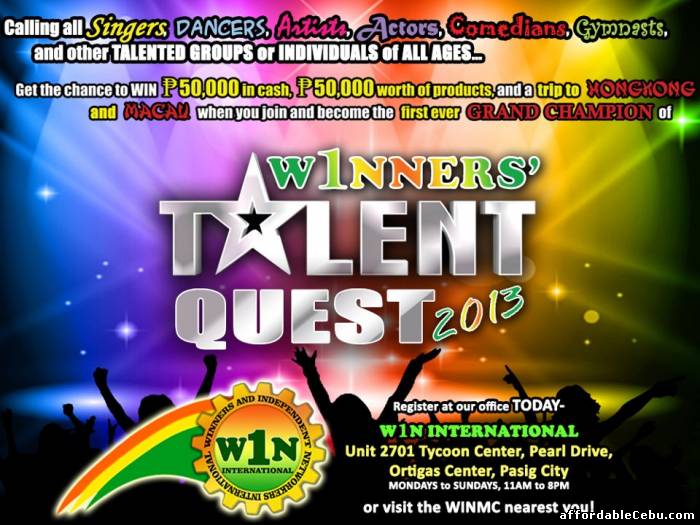 1st picture of W1N TALENT QUEST 2013 Looking For in Cebu, Philippines