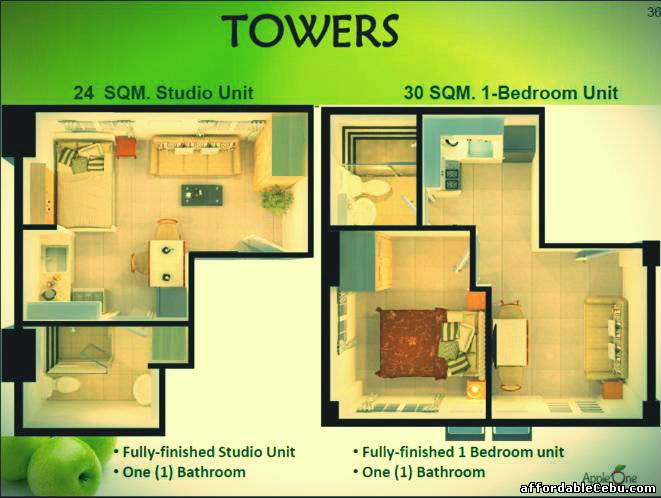 3rd picture of Uniquely designed Studio Type Towers FOR SALE AppleOne Banawa For Sale in Cebu, Philippines