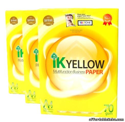 2nd picture of IK Yellow A4 Copy Paper 80gsm/75gsm/70gsm For Sale in Cebu, Philippines
