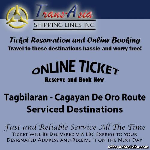 1st picture of Trans-Asia Shipping Tagbilaran-Cagayan De Oro Route Ticket Reservation and Online Booking For Sale in Cebu, Philippines