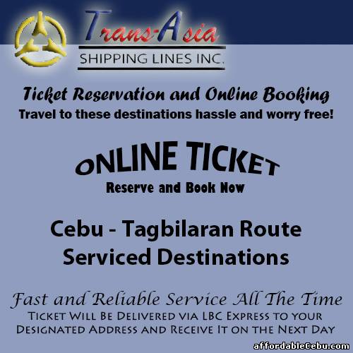 1st picture of Trans-Asia Shipping Cebu-Tagbilaran Route Ticket Reservation and Online Booking For Sale in Cebu, Philippines