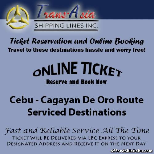 1st picture of Trans-Asia Shipping Cebu-Cagayan De Oro Route Ticket Reservation and Online Booking For Sale in Cebu, Philippines