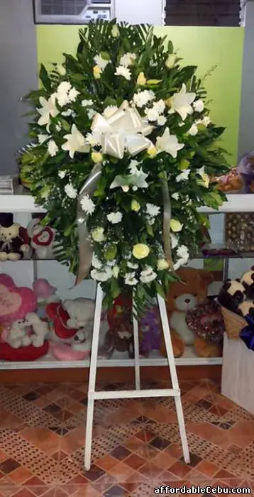 1st picture of Sympathy Flower Stand White Theme - Funeral Flowers For Sale in Cebu, Philippines