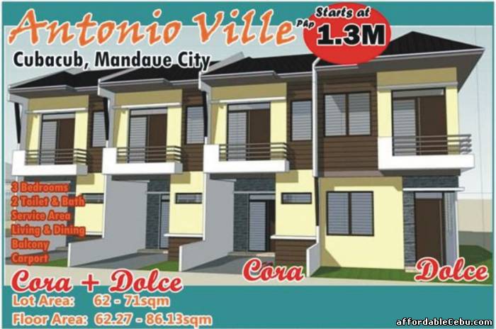 1st picture of Mandaue Cebu House And Lot Subdivision For Sale - Antonio Ville Cora Model For Sale in Cebu, Philippines