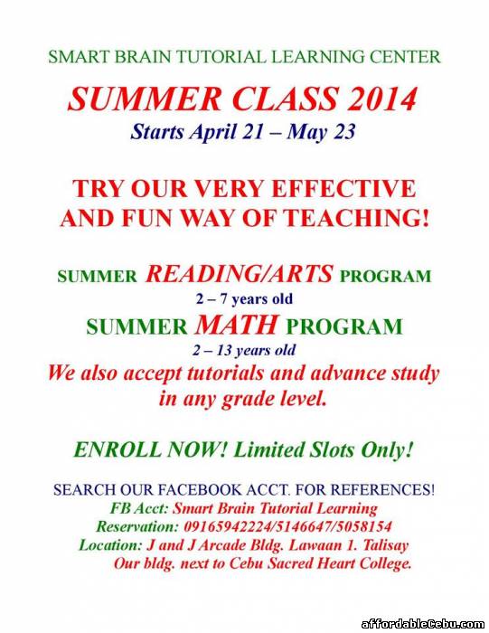 1st picture of Summer Reading, Math and Arts Program Offer in Cebu, Philippines