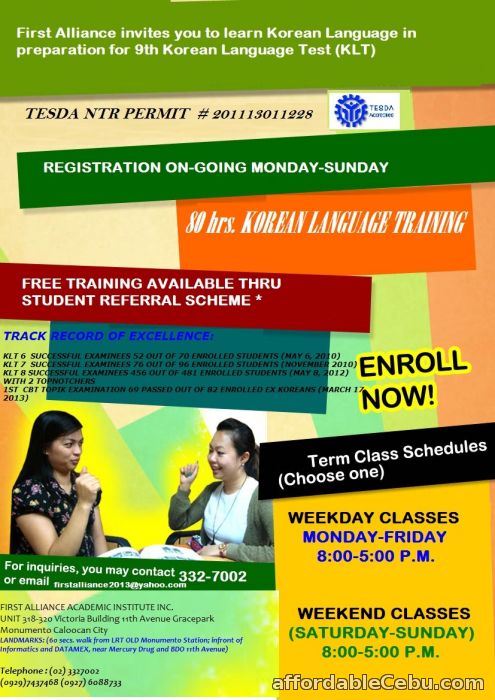 1st picture of Learn Korean/Hangul Now! Offer in Cebu, Philippines
