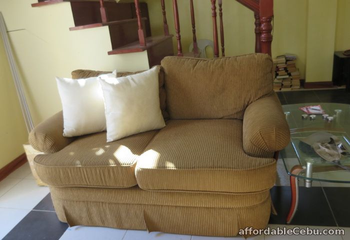 2nd picture of Corduroy Sofa set with center and corner table For Sale in Cebu, Philippines