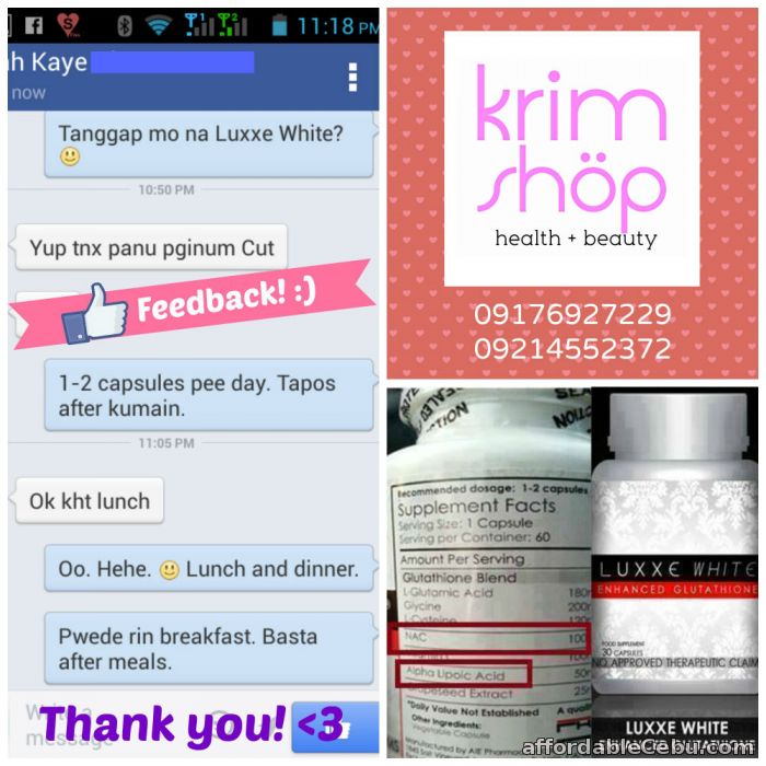 3rd picture of LUXXE WHITE Enhanced Glutathione 60 capsules by FrontRow and KrimShop For Sale in Cebu, Philippines