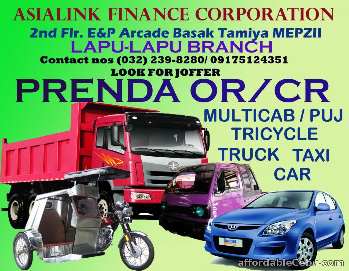 1st picture of CAR LOAN / PRENDA (OR/CR) Offer in Cebu, Philippines