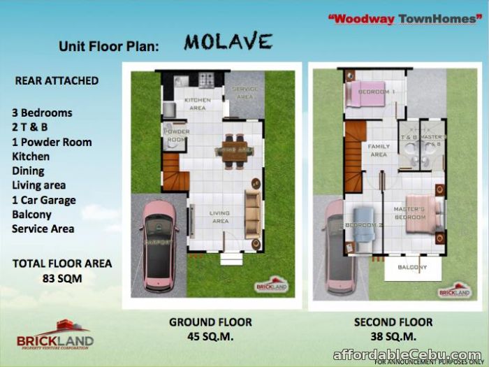 2nd picture of 3 bedroom affordable house, Molave, Woodway Townhomes, Talisay Cebu For Sale in Cebu, Philippines
