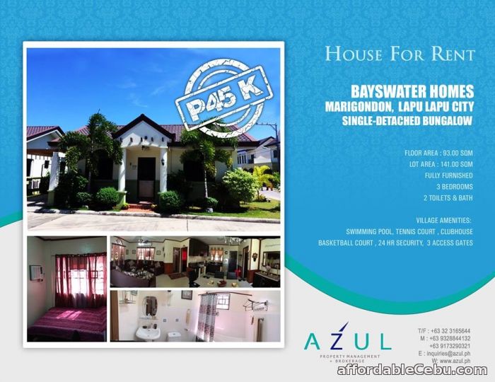 1st picture of 3 B/R SINGLE-DETACHED HOUSE For Rent in Cebu, Philippines