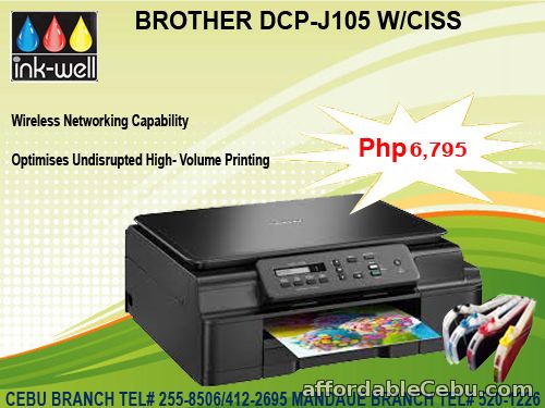 1st picture of BROTHER DCP-J105 ( wireless capability ) W/ CISS @ CEBU INK-TONER WELL For Sale in Cebu, Philippines