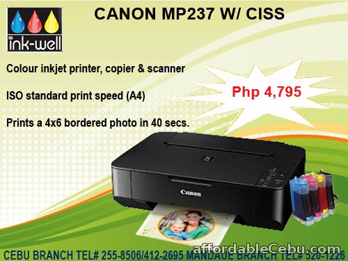 1st picture of CANON MP237 W/ CISS @ CEBU INK-TONER WELL For Sale in Cebu, Philippines