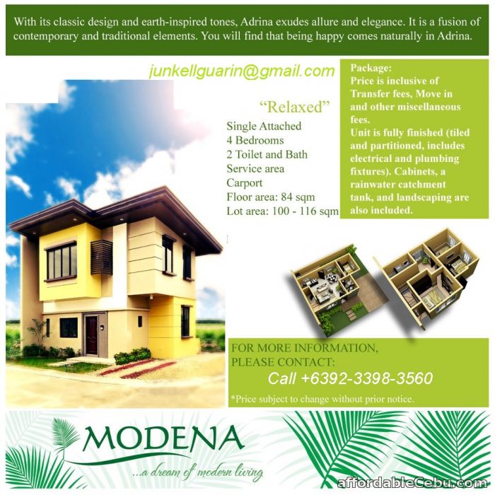 1st picture of Modena Sub. 2 story Single Attached in Consolacion For Sale in Cebu, Philippines