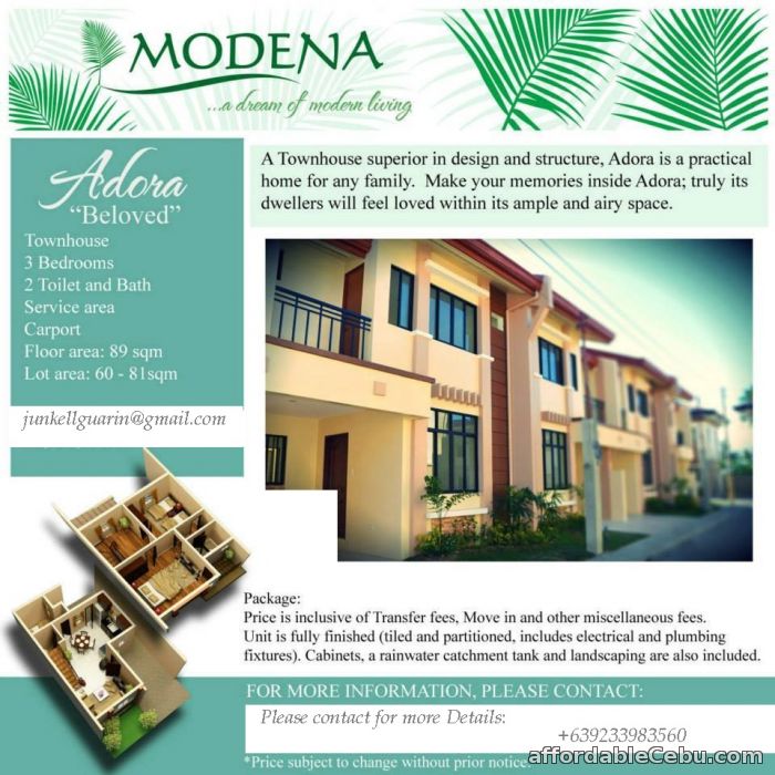 1st picture of Adora Model in Modena Subdivision Consolacion Cebu For Sale in Cebu, Philippines