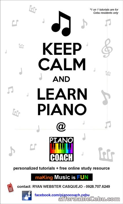 1st picture of piano lessons in Cebu -- play your favorite songs on piano Offer in Cebu, Philippines