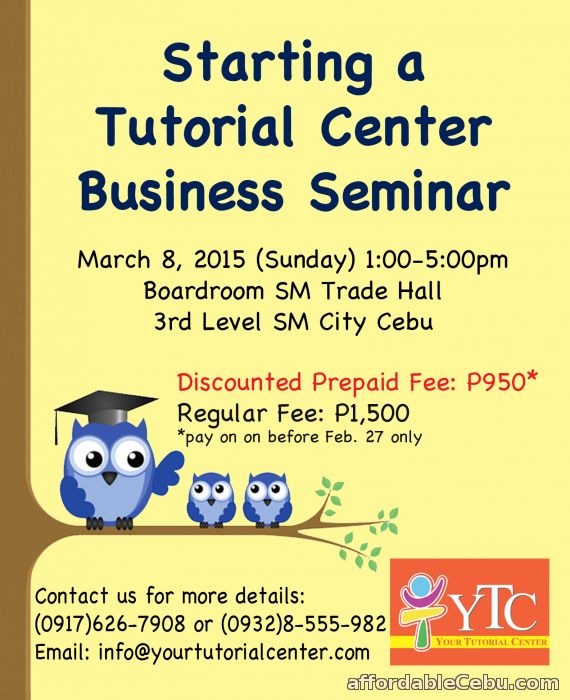 1st picture of Starting a Tutorial Center Business Seminar Announcement in Cebu, Philippines