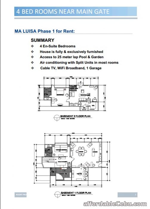 4th picture of Resort Living House and Lot for Rent in Maria Luisa Cebu For Rent in Cebu, Philippines