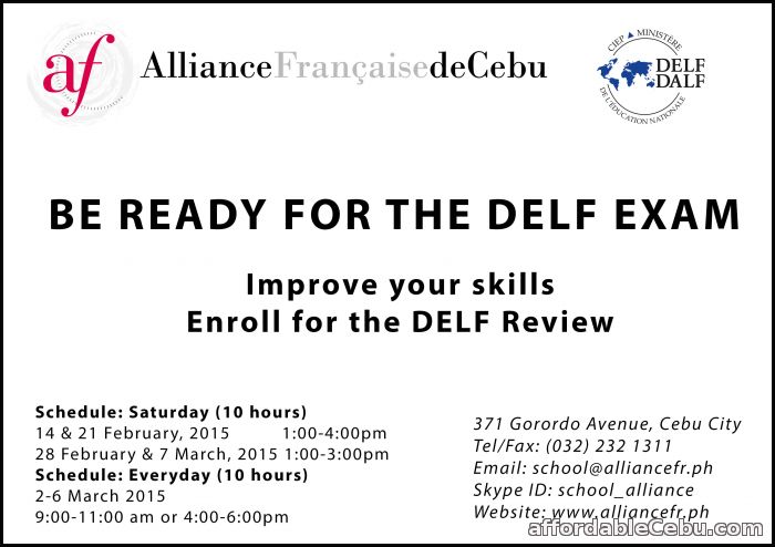 1st picture of Be ready for the DELF Exam.  Improve your skills: Enroll for the DELF REVIEW Offer in Cebu, Philippines