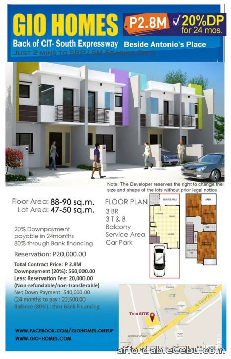 2nd picture of GIO HOMES (Back of CIT South Expressway) For Sale in Cebu, Philippines