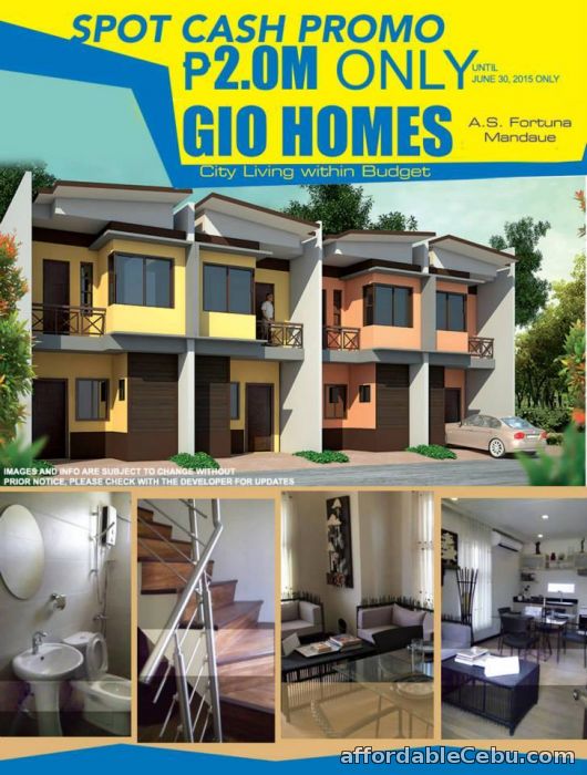 1st picture of 2.5M House and Lot for Sale in Gio Homes AS Fortuna, Mandaue City For Sale in Cebu, Philippines