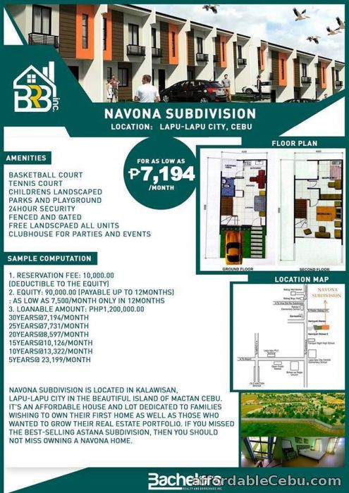 2nd picture of Navona Subdivision Lapulapu City 7,194/MONTH ONLY For Sale in Cebu, Philippines