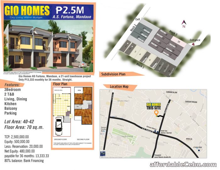 2nd picture of House and Lot in A.S Fortuna, Mandaue 13K/month equity For Sale in Cebu, Philippines