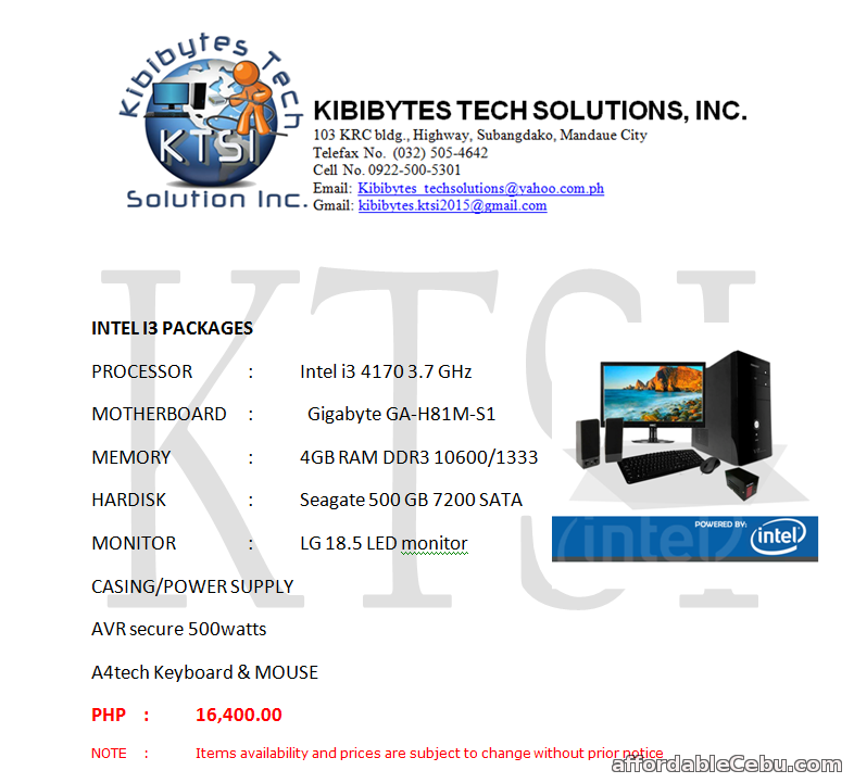 1st picture of For Sale  Intel i3 Packages For Sale in Cebu, Philippines