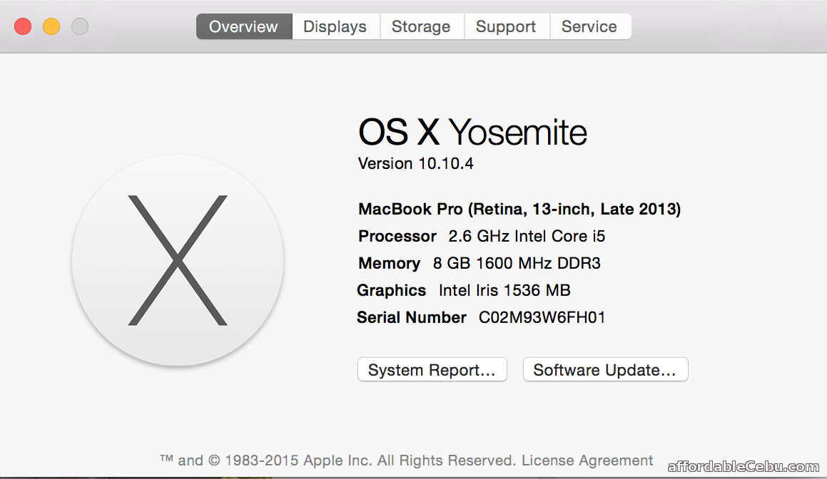 4th picture of 13" Macbook Pro Retina Display for Sale For Sale in Cebu, Philippines