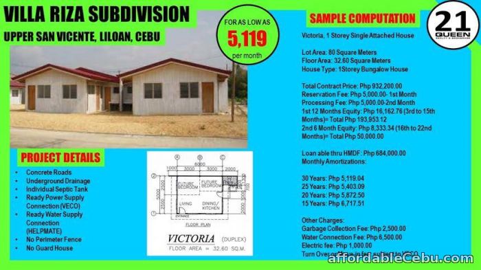 1st picture of Single Attached, Bungalow House For Sale For Sale in Cebu, Philippines