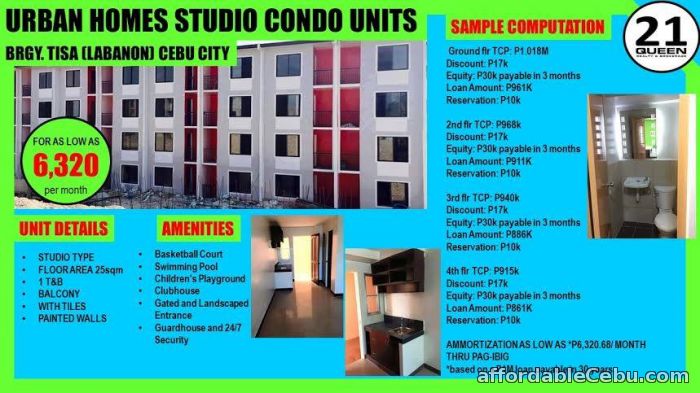 1st picture of Studio type Condos available for sale in Tisa, Labangon For Sale in Cebu, Philippines