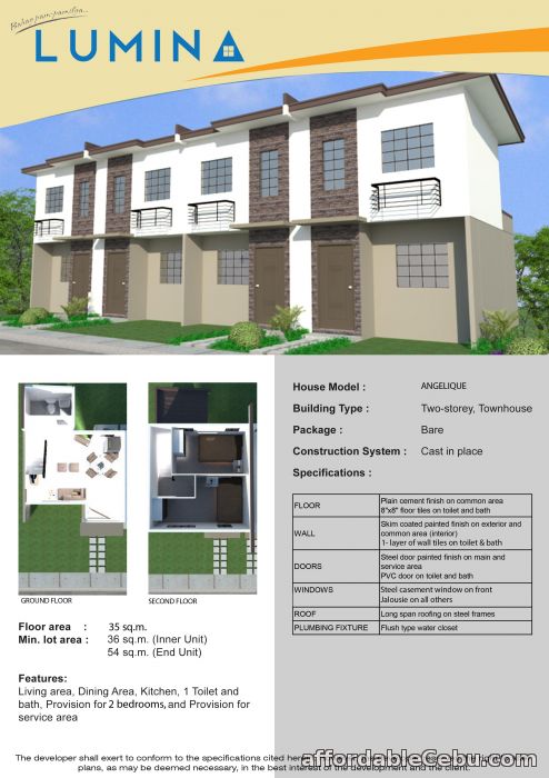 1st picture of Lumina Homes RowHouse 1Storey For Sale in Cebu, Philippines