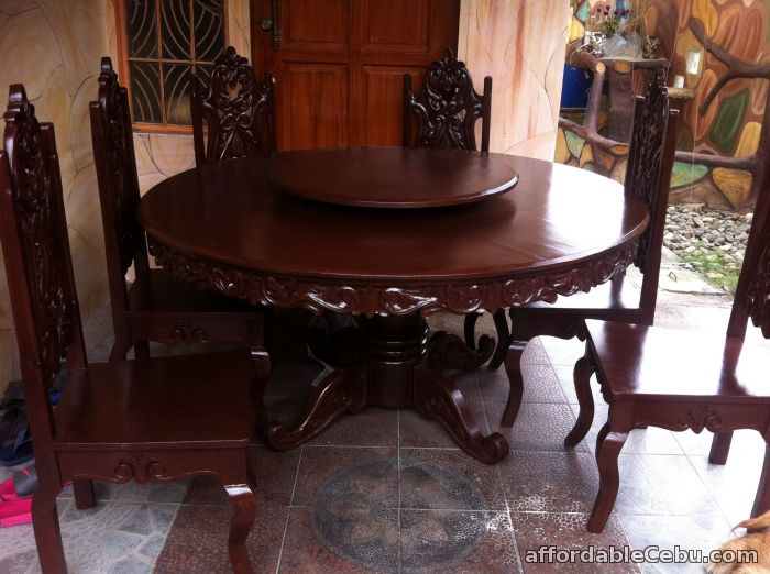 3rd picture of dinning round table six seater tugas wood For Sale in Cebu, Philippines