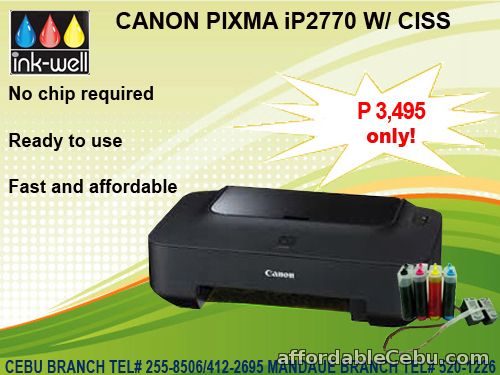 1st picture of CANON IP2770 PRINTER W/ CISS @ 3,495 ( LIMITED STOCKS ) FREE ENERGIZER ALKALINE 4S AAA For Sale in Cebu, Philippines
