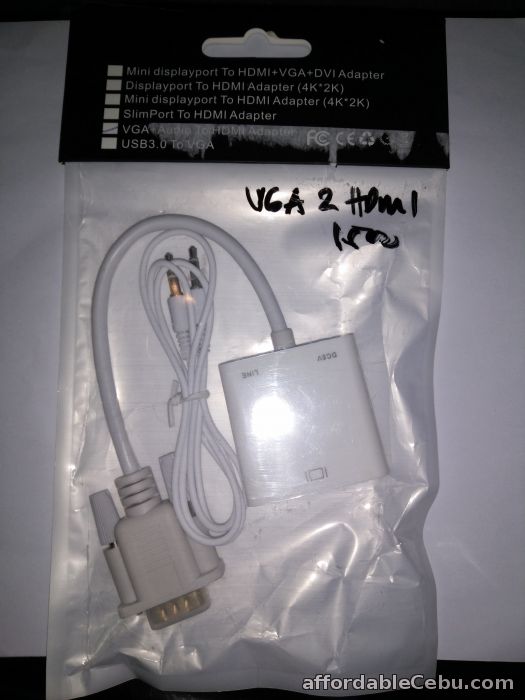 1st picture of VGA Male to HDMI Female Video Adapter with Audio Gold Plated PC HDTV For Sale in Cebu, Philippines
