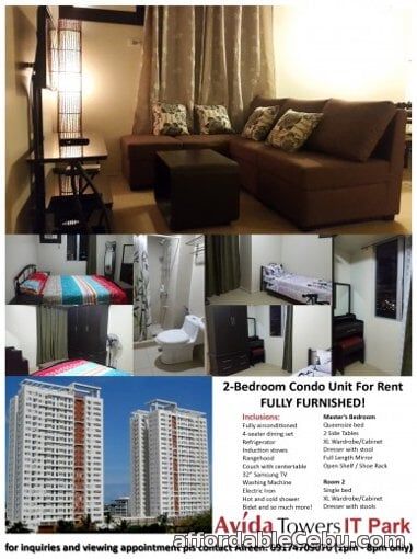 1st picture of Brand new 2 bedroom 2 bathroom condo unit - Avida Tower 2 - IT Park For Rent in Cebu, Philippines