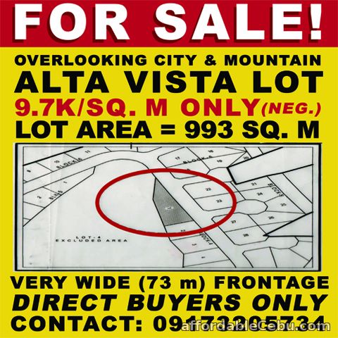 1st picture of Lot Sacrifice Sale - Alta Vista, Cebu City For Sale in Cebu, Philippines