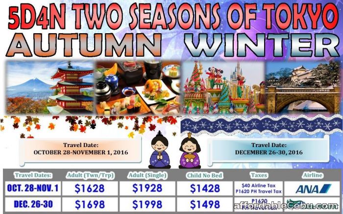 1st picture of 5D4N Two Seasons of Tokyo Autumn Winter Offer in Cebu, Philippines