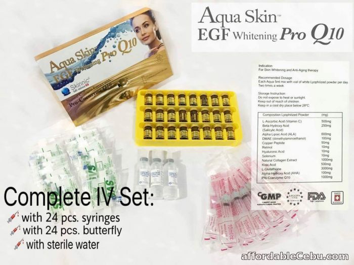 1st picture of aqua skin gold egf Pro q10 24 vials glutathione For Sale in Cebu, Philippines