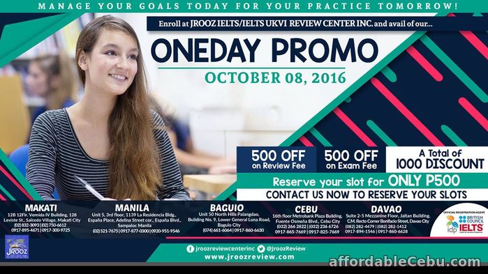 1st picture of Jrooz IELTS One Day Promo – October 08, 2016 (Cebu) Offer in Cebu, Philippines