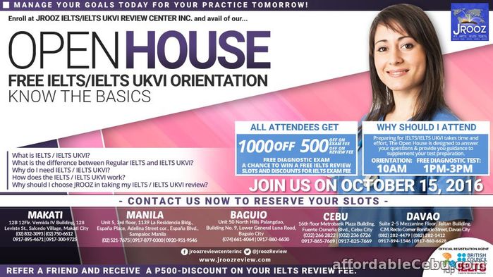 1st picture of JROOZ IELTS / IELTS UKVI FREE ORIENTATION – October 15, 2016 (Cebu) Offer in Cebu, Philippines