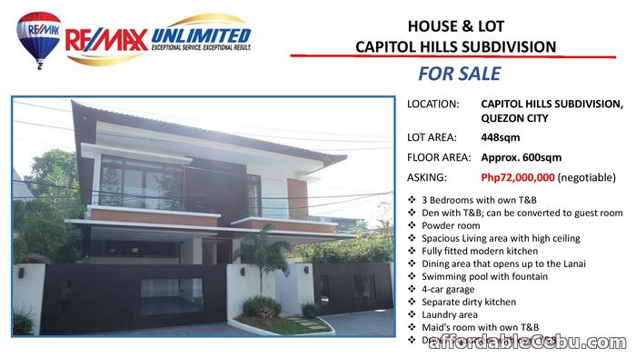 1st picture of FOR SALE HOUSE AND LOT IN CAPITOL Hills SUBDIVISION For Sale in Cebu, Philippines