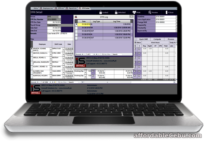 1st picture of Affordable HRIS / Payroll System and DTR Software For Sale in Cebu, Philippines