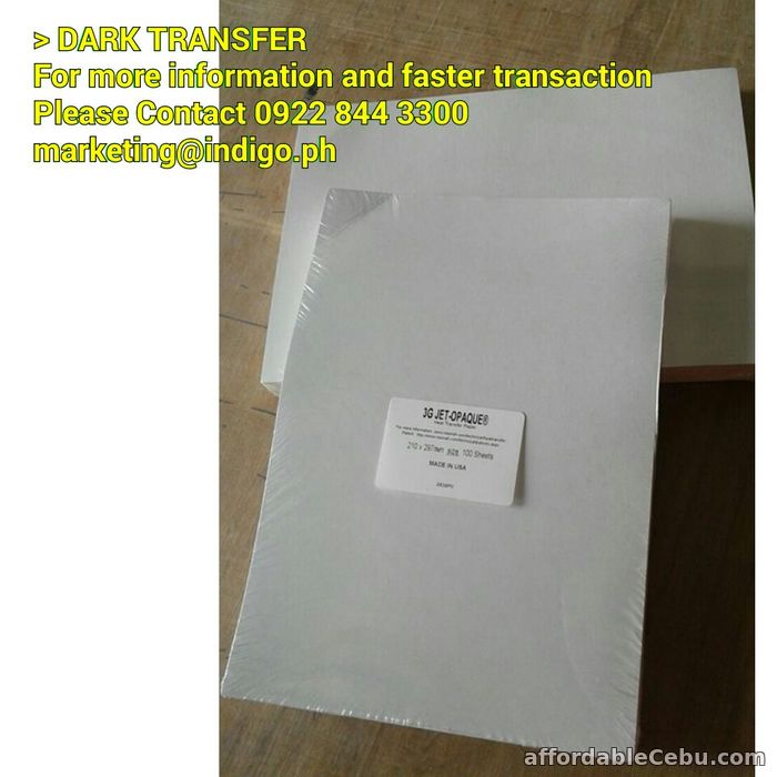 1st picture of 3G JET OPAQUE Transfer Paper U.S made,High Quality For Sale in Cebu, Philippines