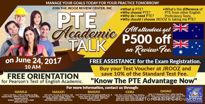 1st picture of JROOZ PTE Academic Talk – June 24, 2017 Announcement in Cebu, Philippines