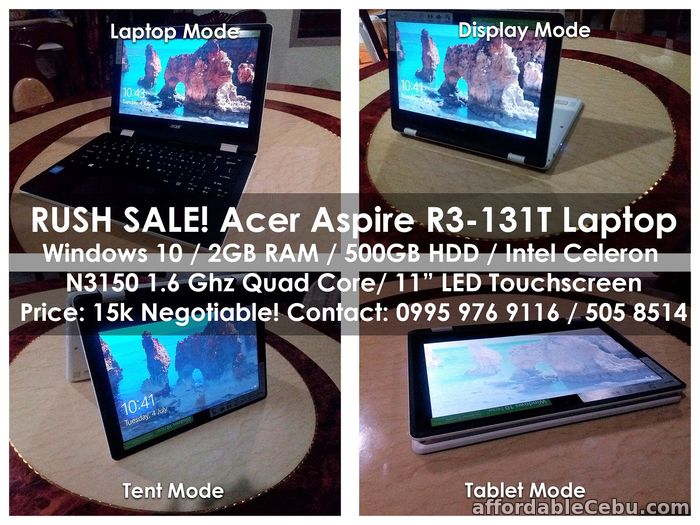 1st picture of RUSH SALE! Acer Aspire R3-131T Laptop For Sale in Cebu, Philippines