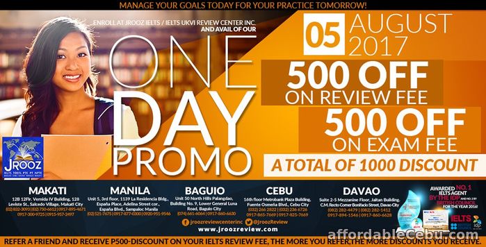 1st picture of JROOZ IELTS / IELTS UKVI One Day Promo – August 5, 2017 Offer in Cebu, Philippines